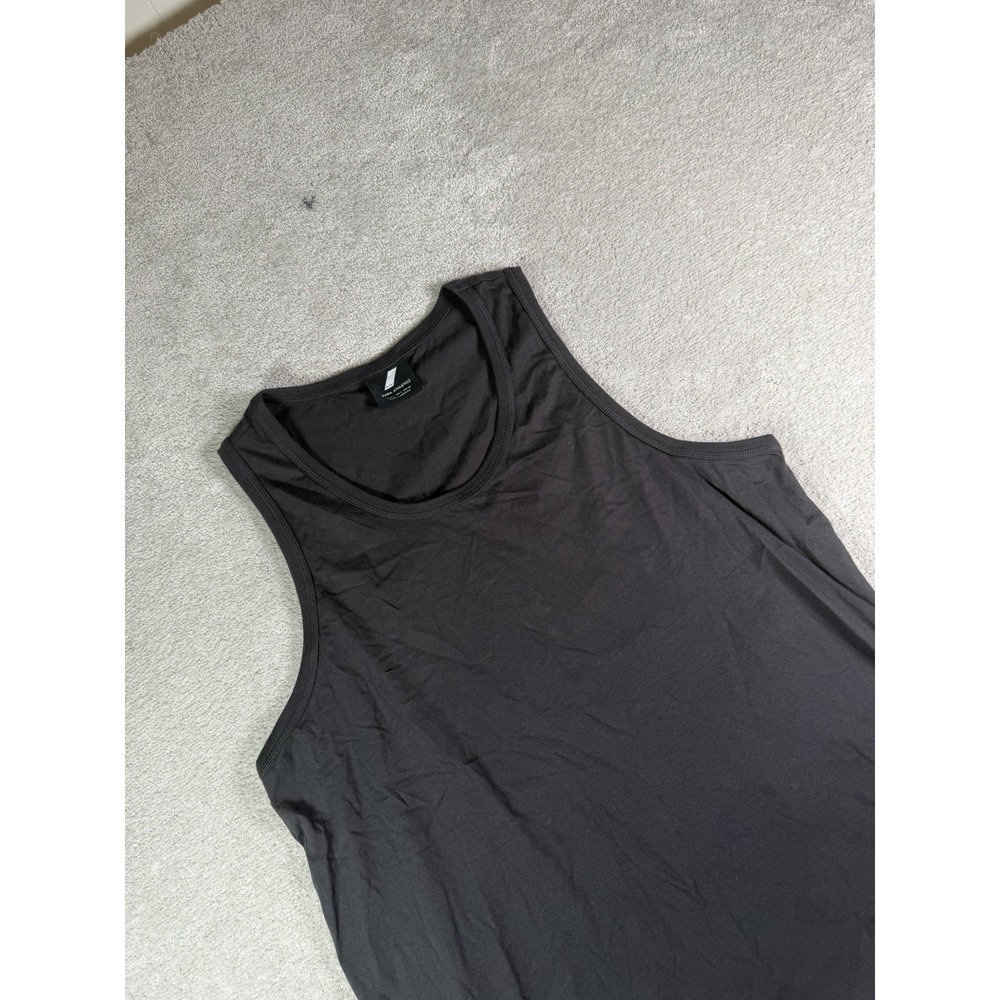 ZARA Athletic men's L Black Knit Sleeveless Tank Top Round Neck Solid